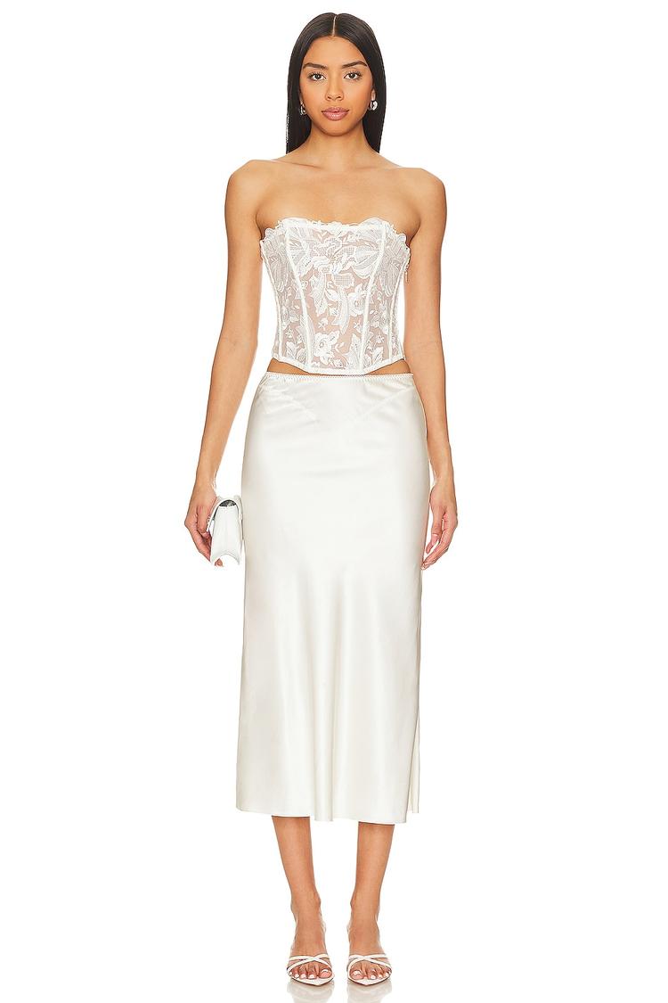 floral bow embroidery corset top