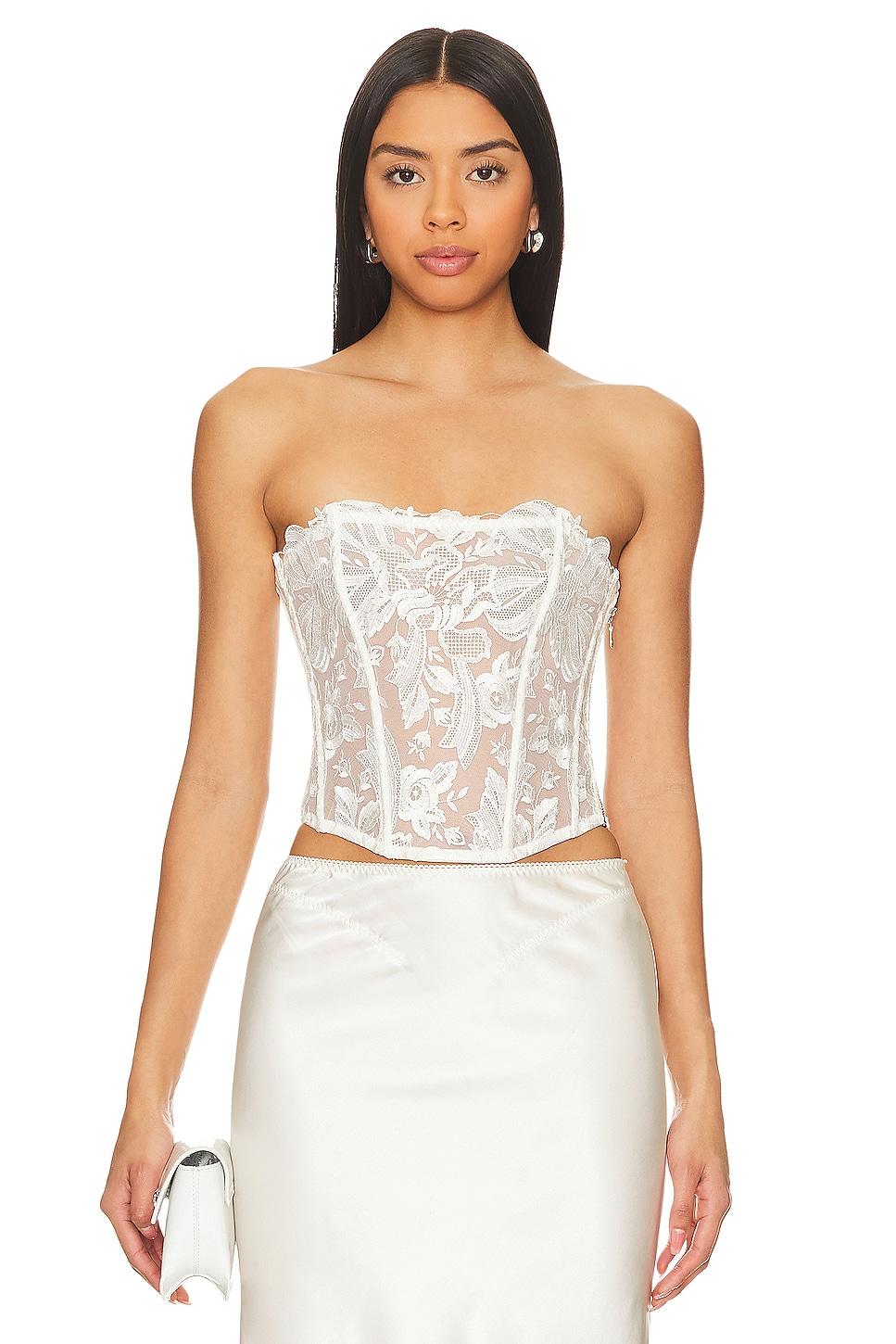 floral bow embroidery corset top