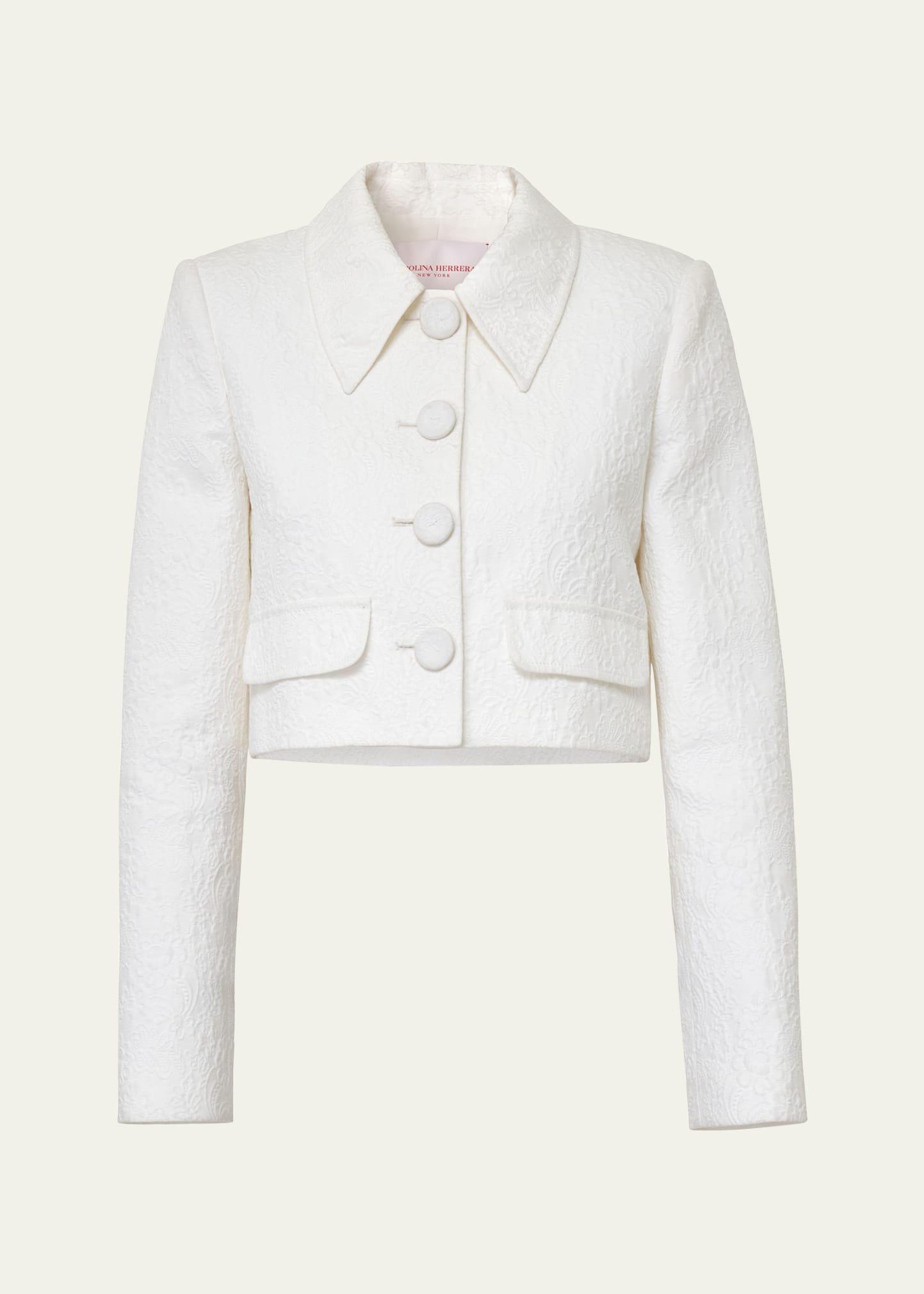 floral brocade crop jacket