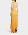 floral burnout backless stretch jersey dress