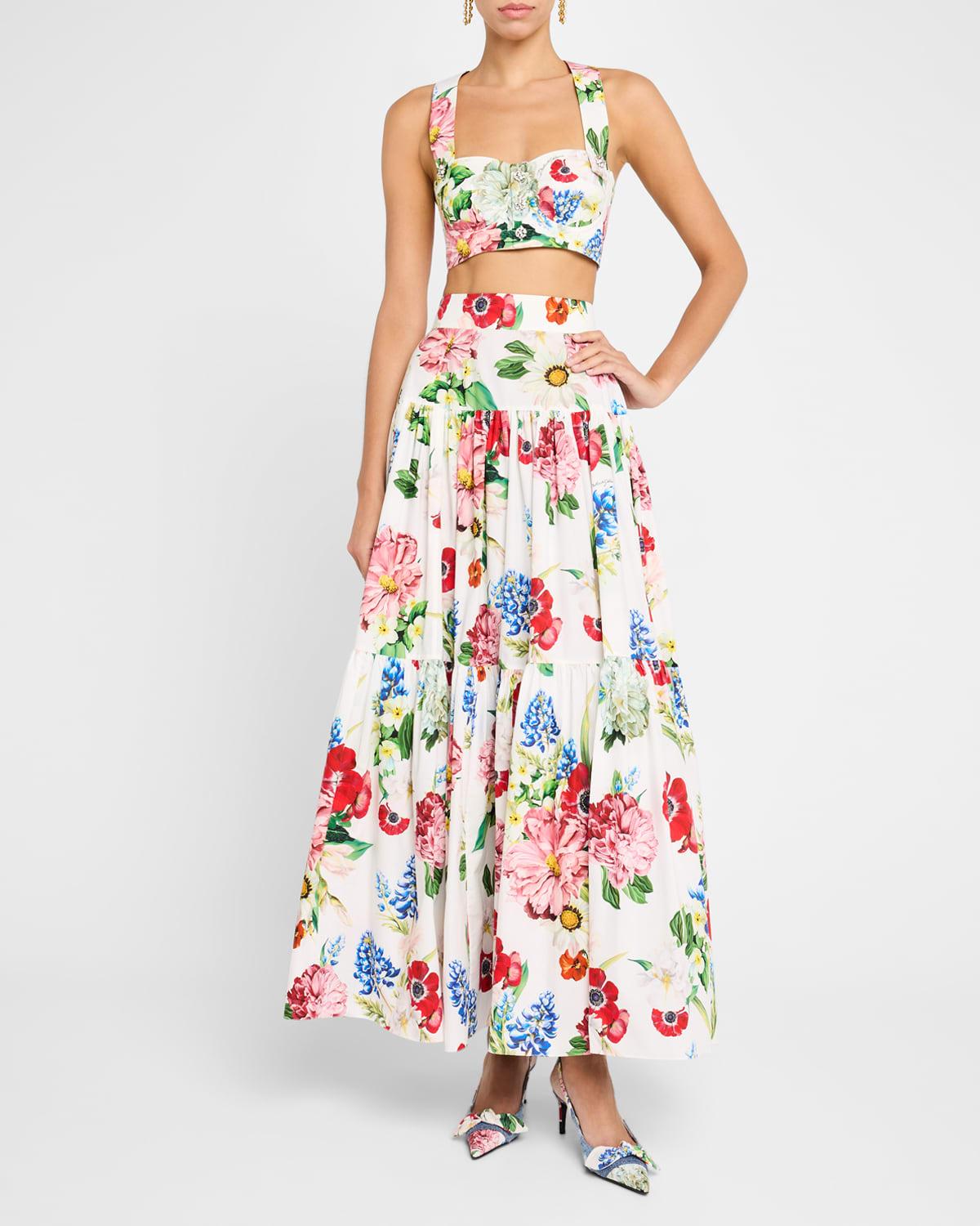 floral bustier crop top