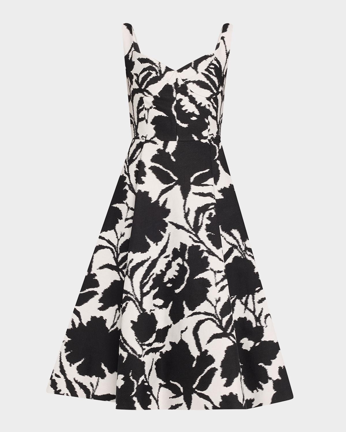 floral chine jacquard bustier dance dress