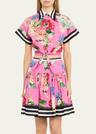 floral crop button-down shirt