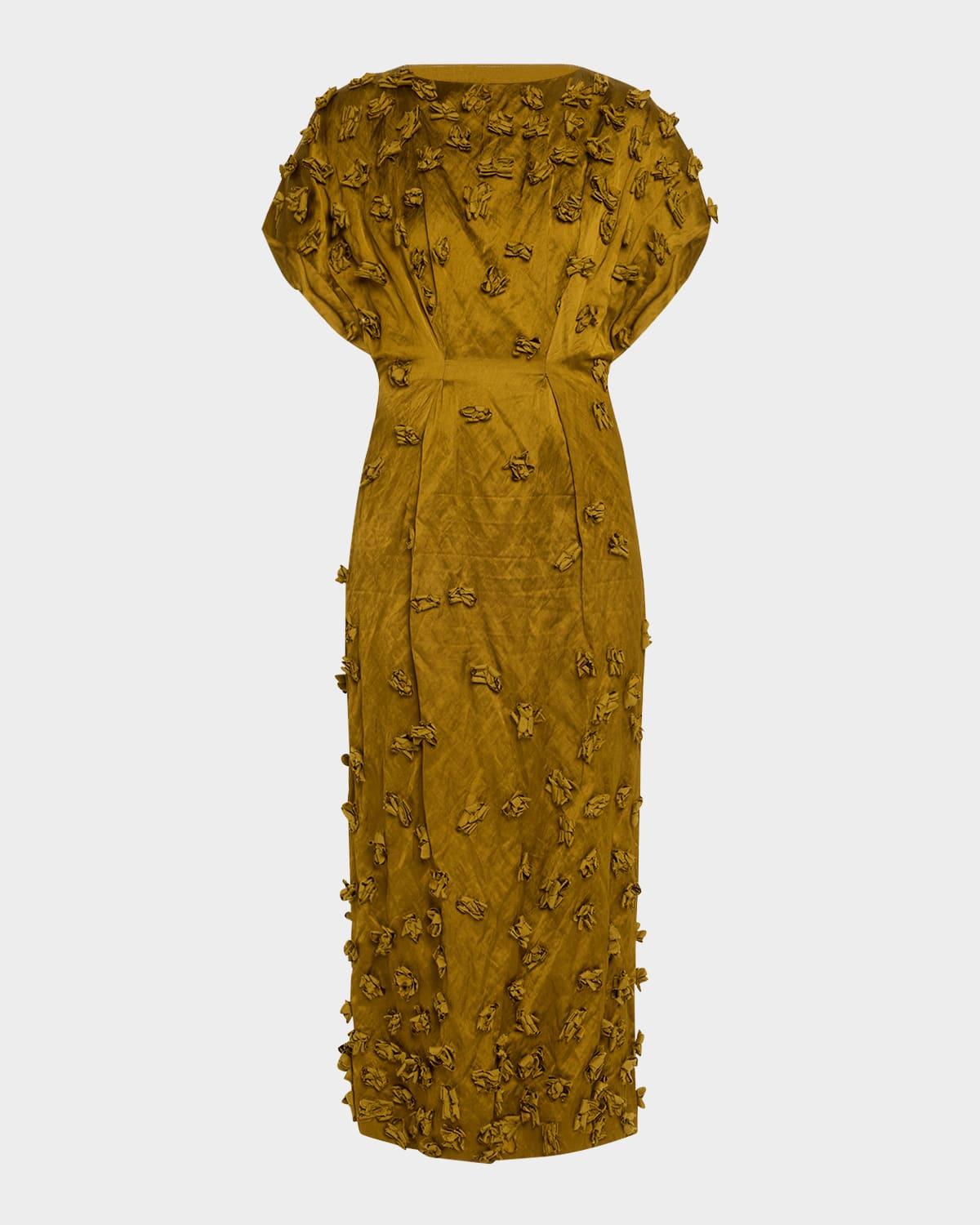 floral crushed duchesse sheath dress