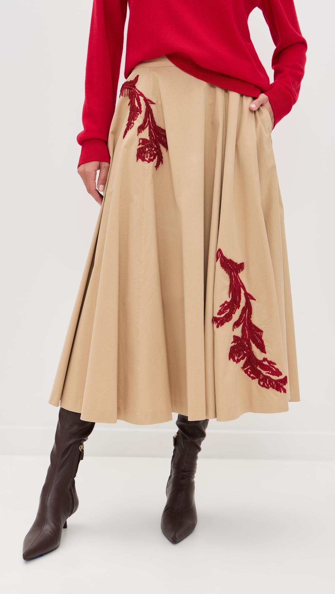 floral embellished rizzo skirt