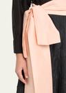 floral embossed wrap dress with bow