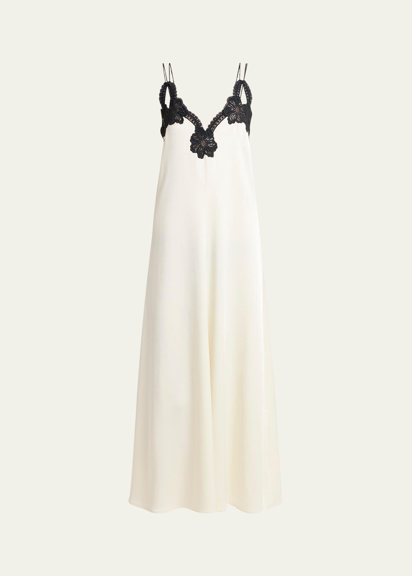 floral embroidered midi dress