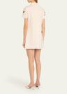 floral embroidered mini wool shift dress