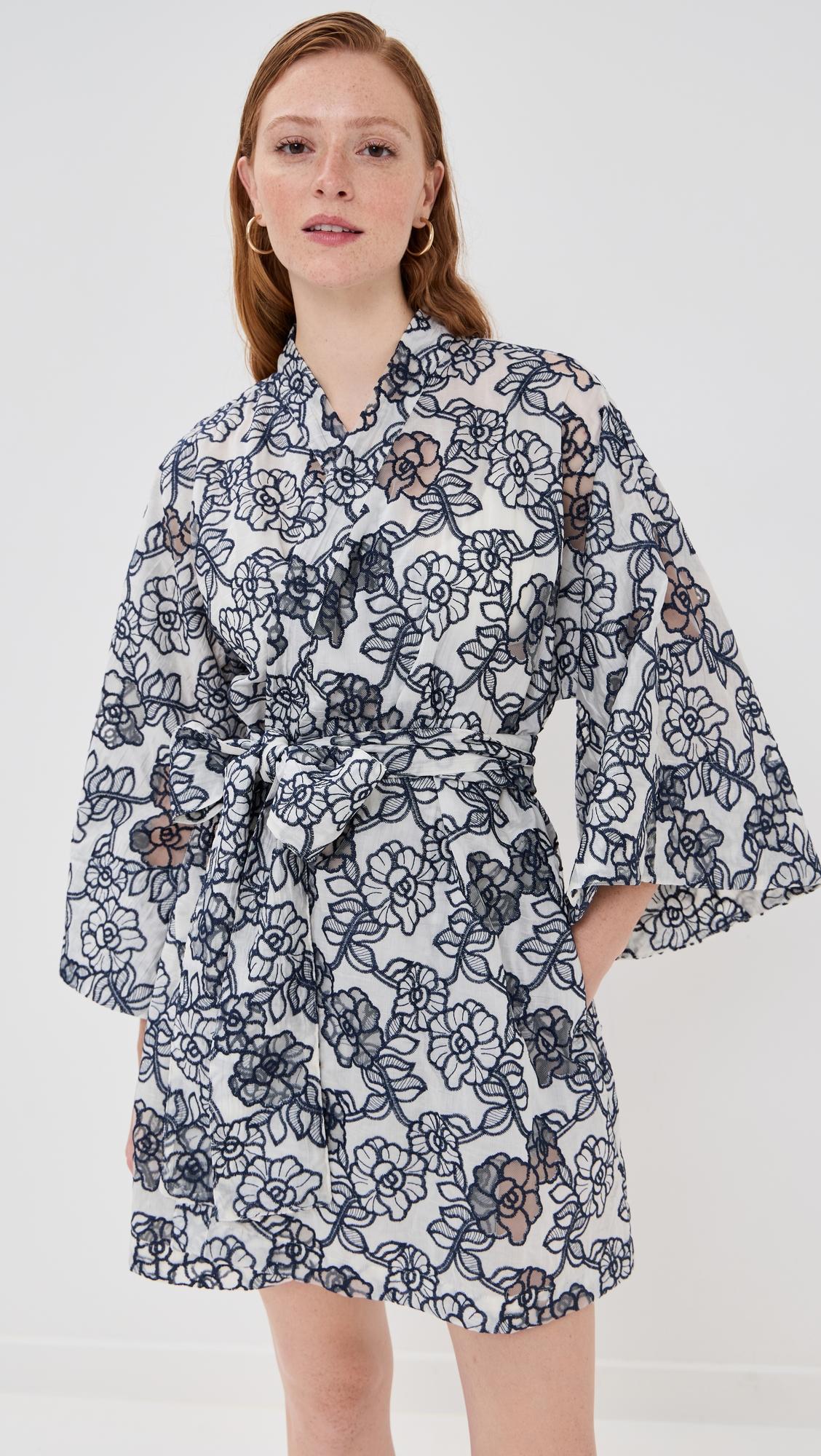 floral embroidered mini wrap