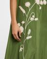 floral-embroidered sleeveless bubble midi dress