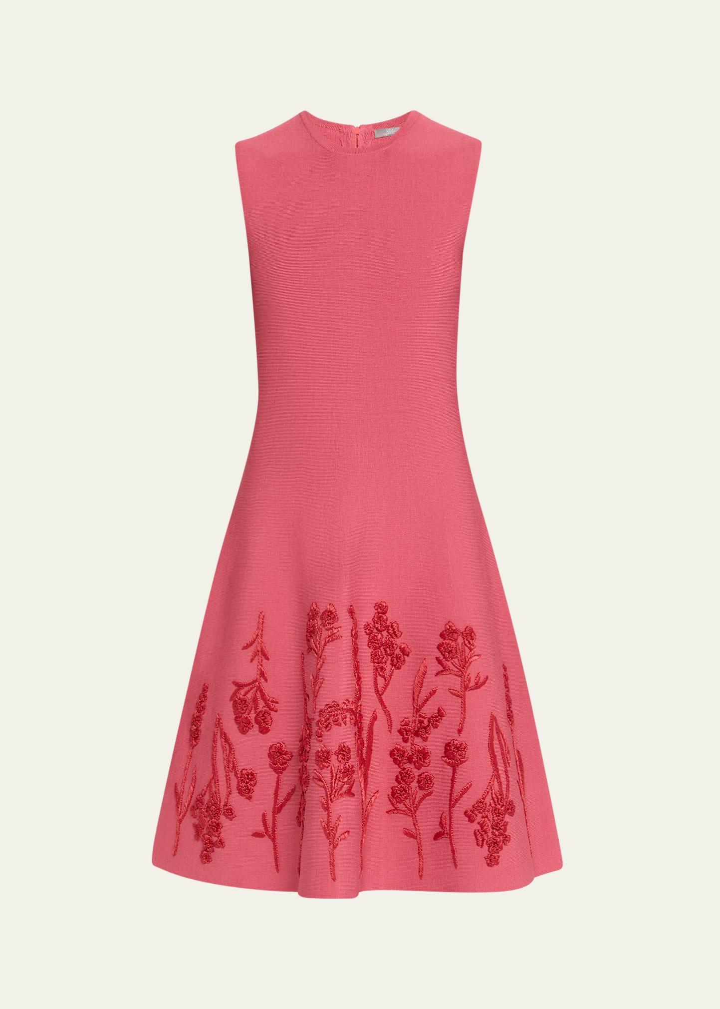 floral embroidered sleeveless mini dress
