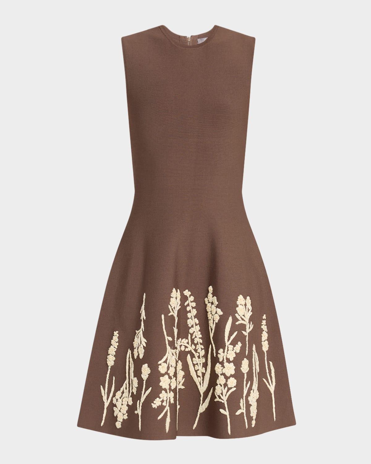 floral embroidered sleeveless mini dress