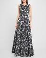 floral firecracker organdi jacquard sleeveless gown