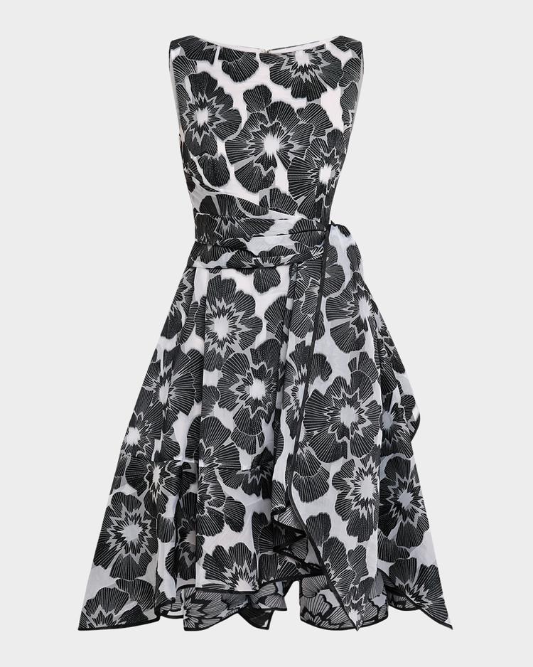 floral firecracker organdy high-low dress