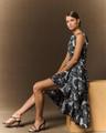 floral firecracker organdy high-low dress
