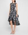 floral firecracker organdy high-low dress