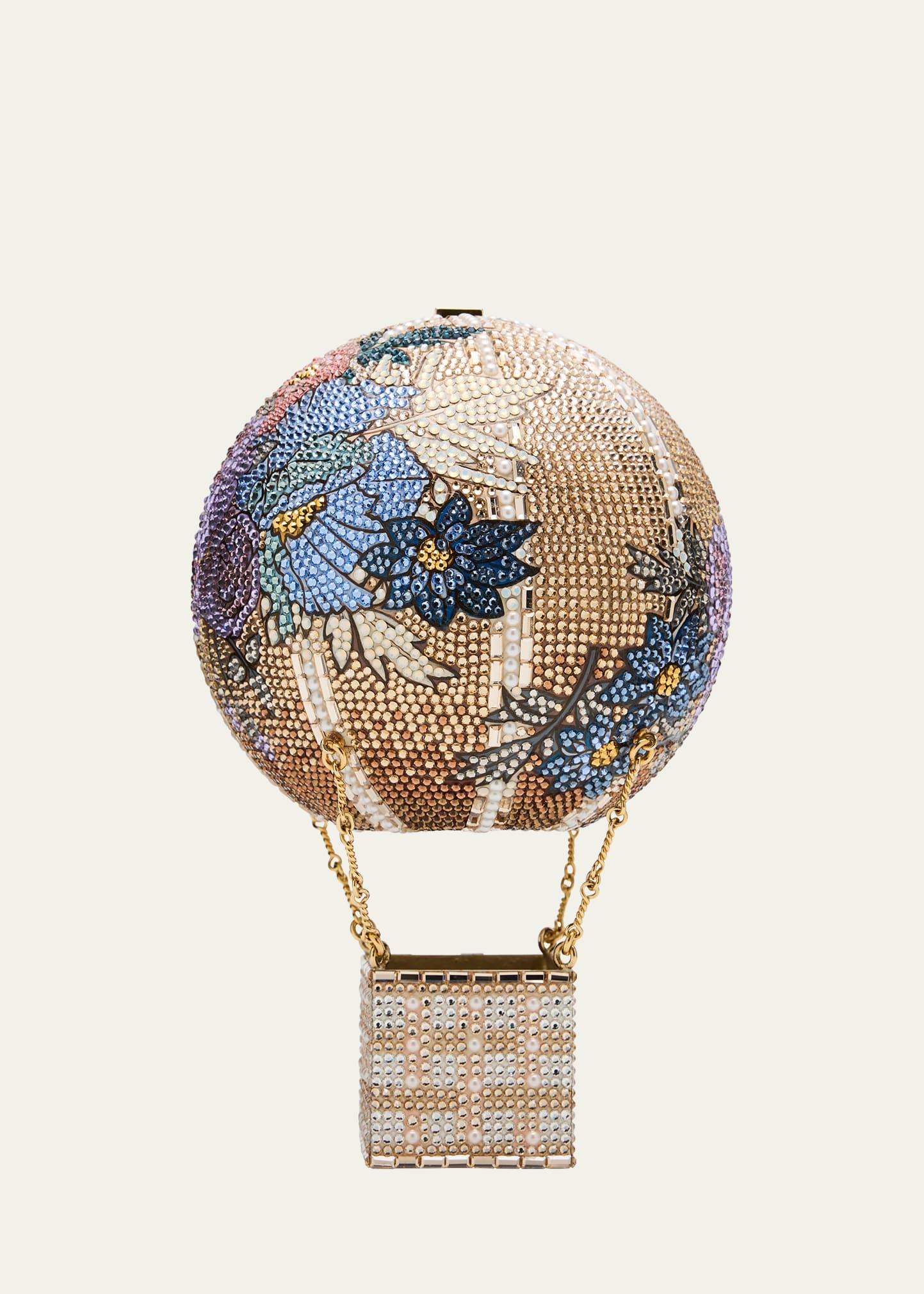 floral flight hot air balloon crystal minaudiere