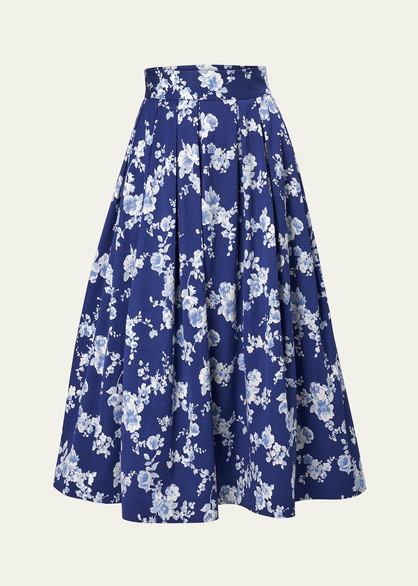 floral full midi skirt