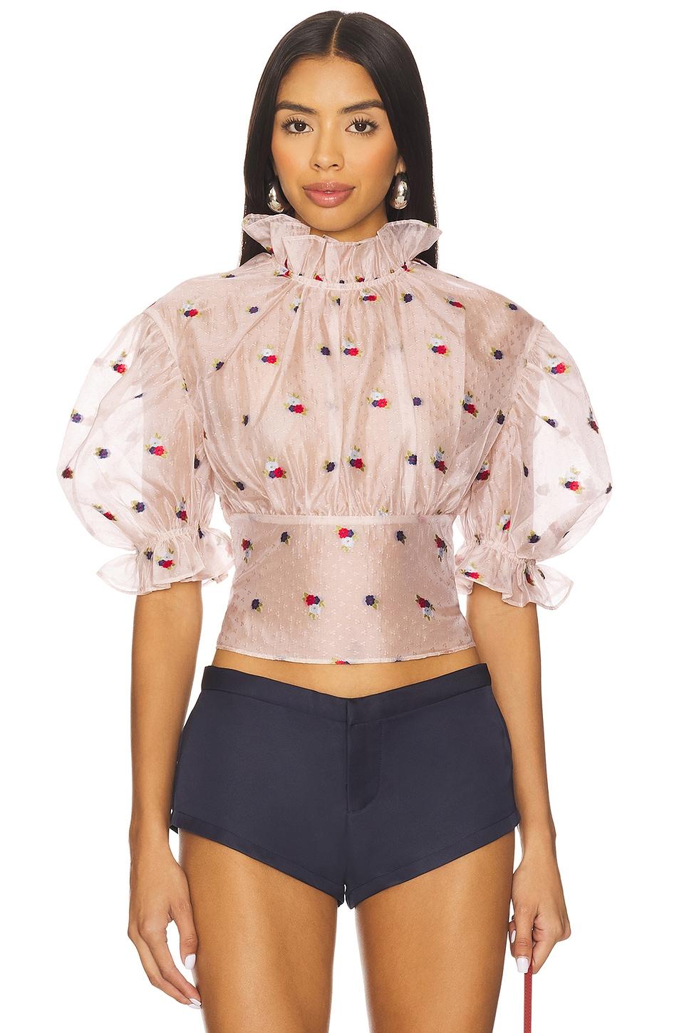 floral jacquard blouse