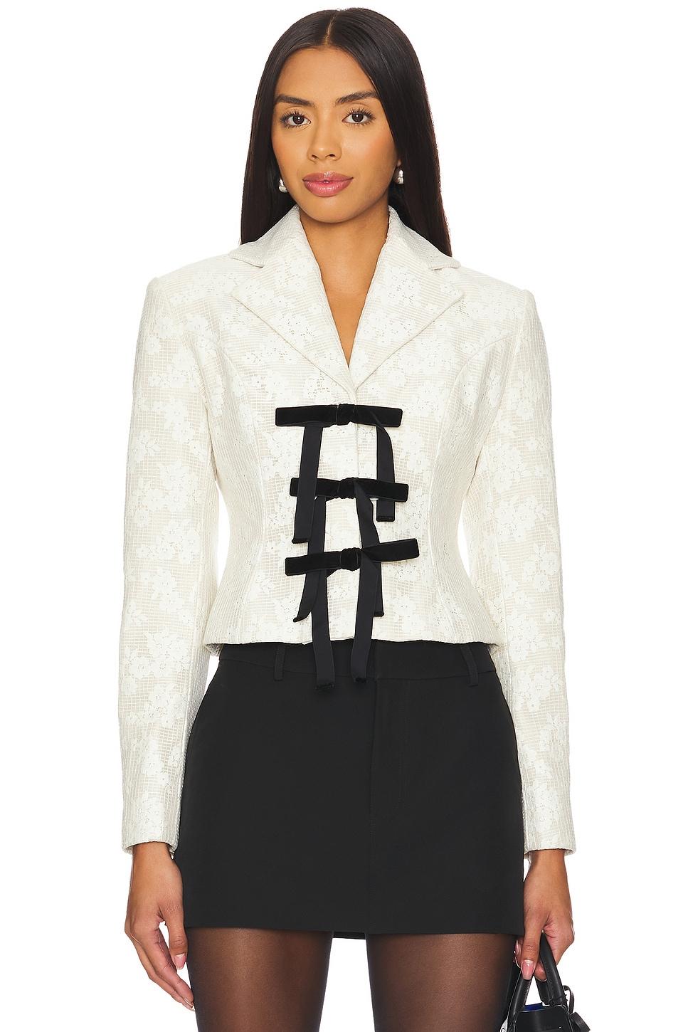 floral lace jacket with bows