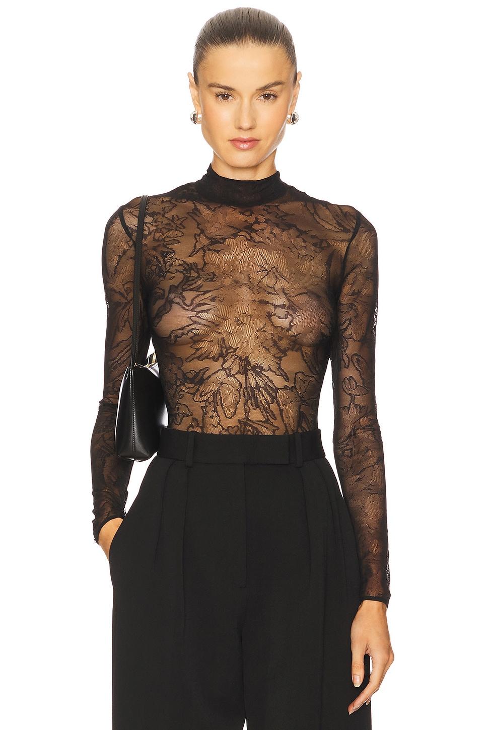 floral lace long sleeve bodysuit