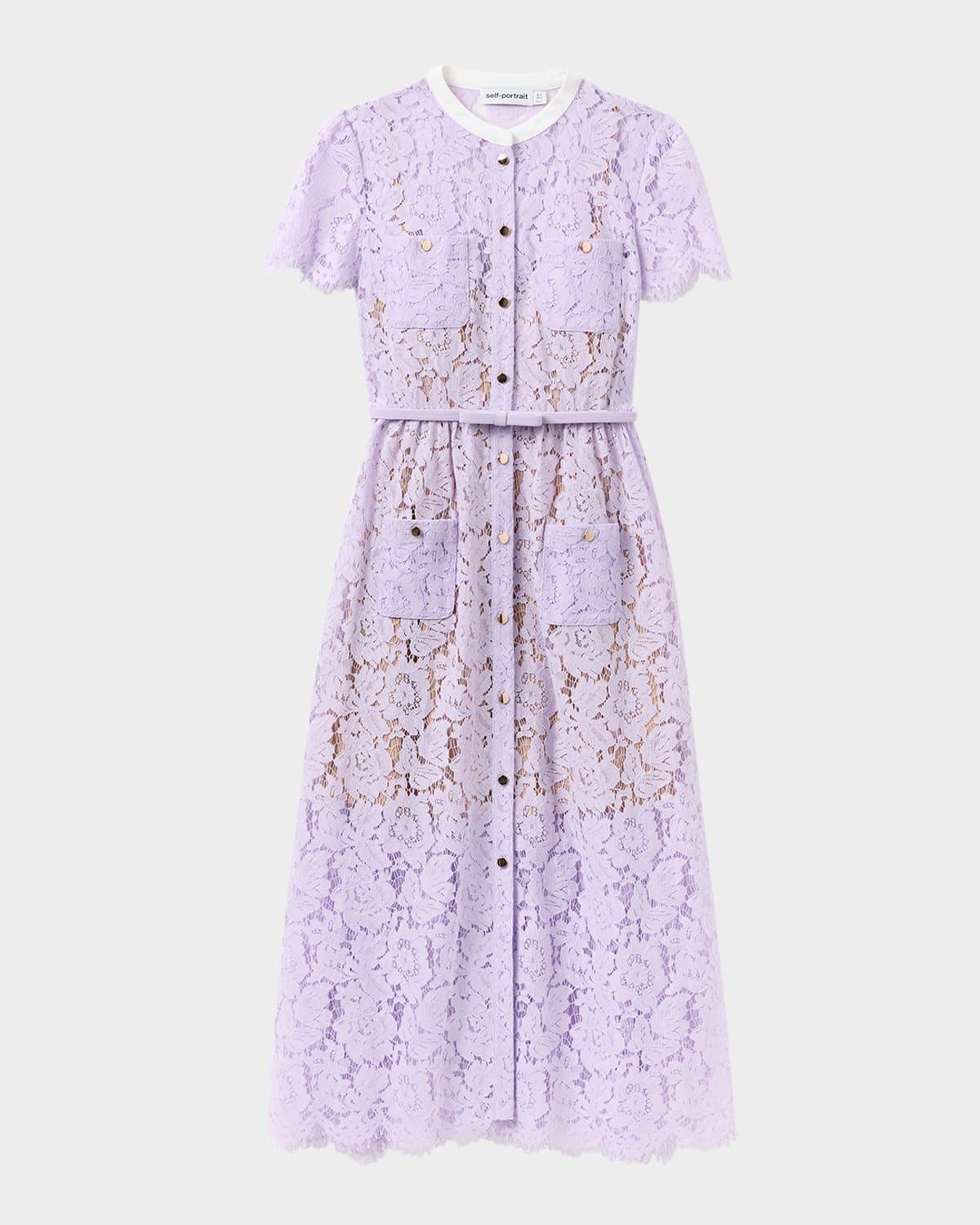 floral lace midi dress