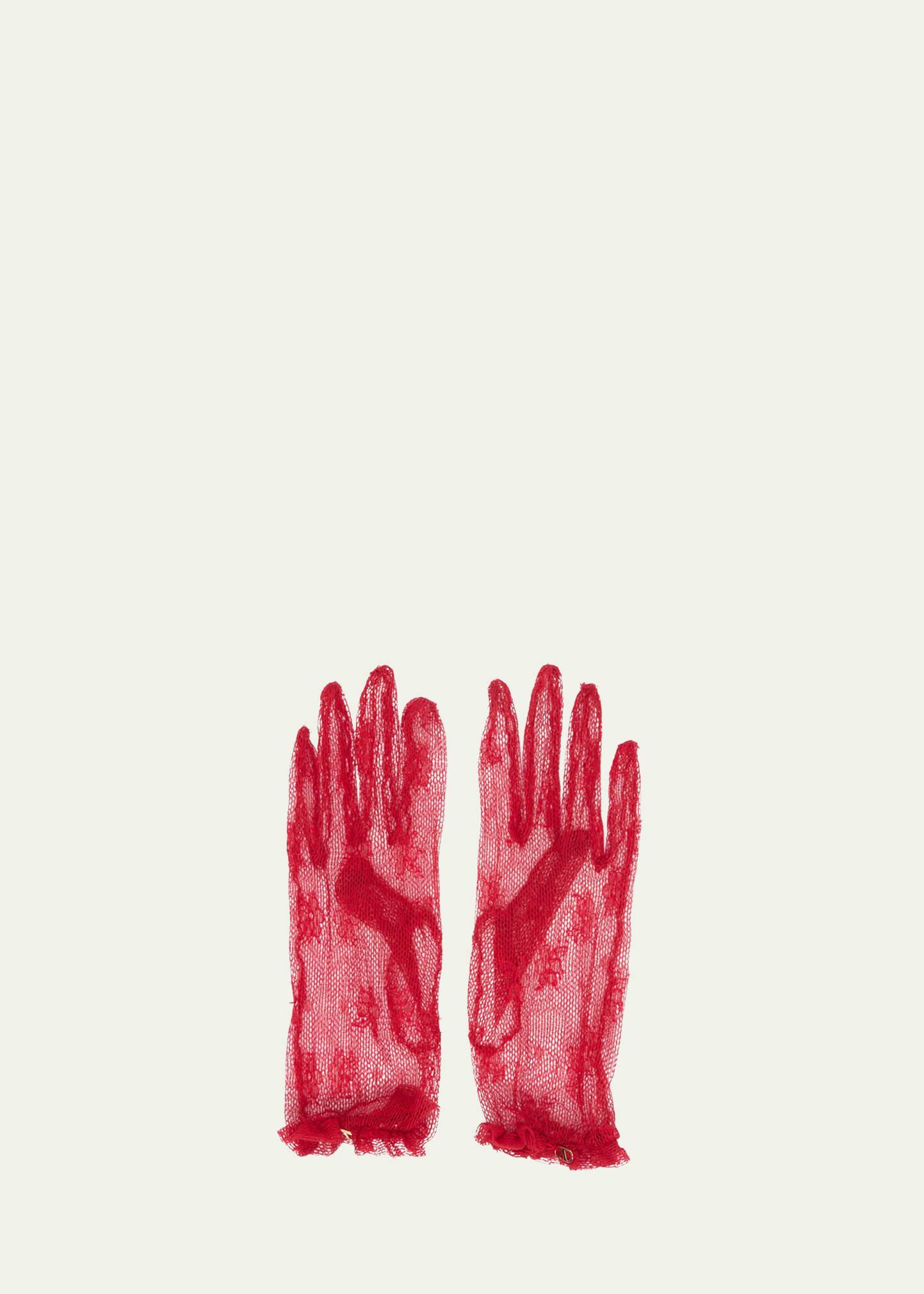 floral lace nylon blend gloves