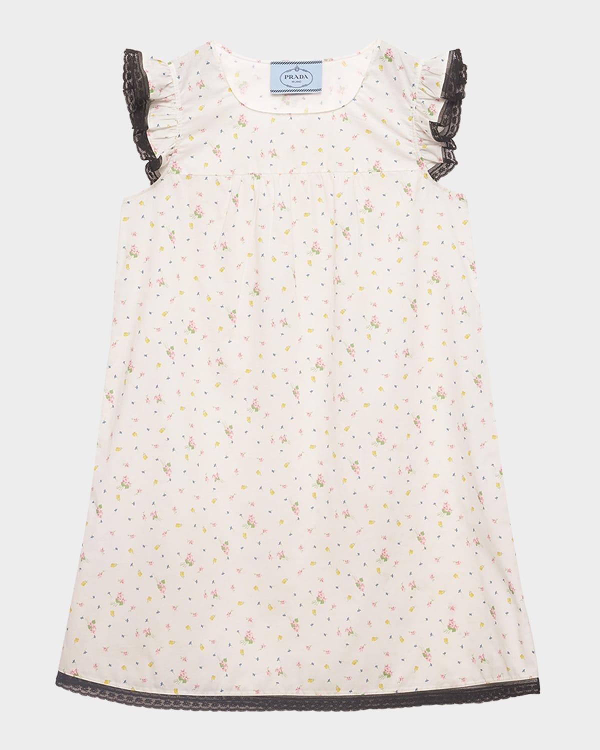 floral lace-trim mini dress