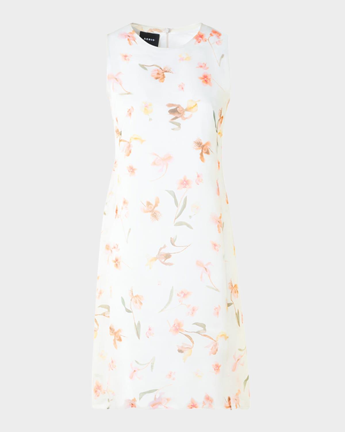 floral layered sleeveless mini dress