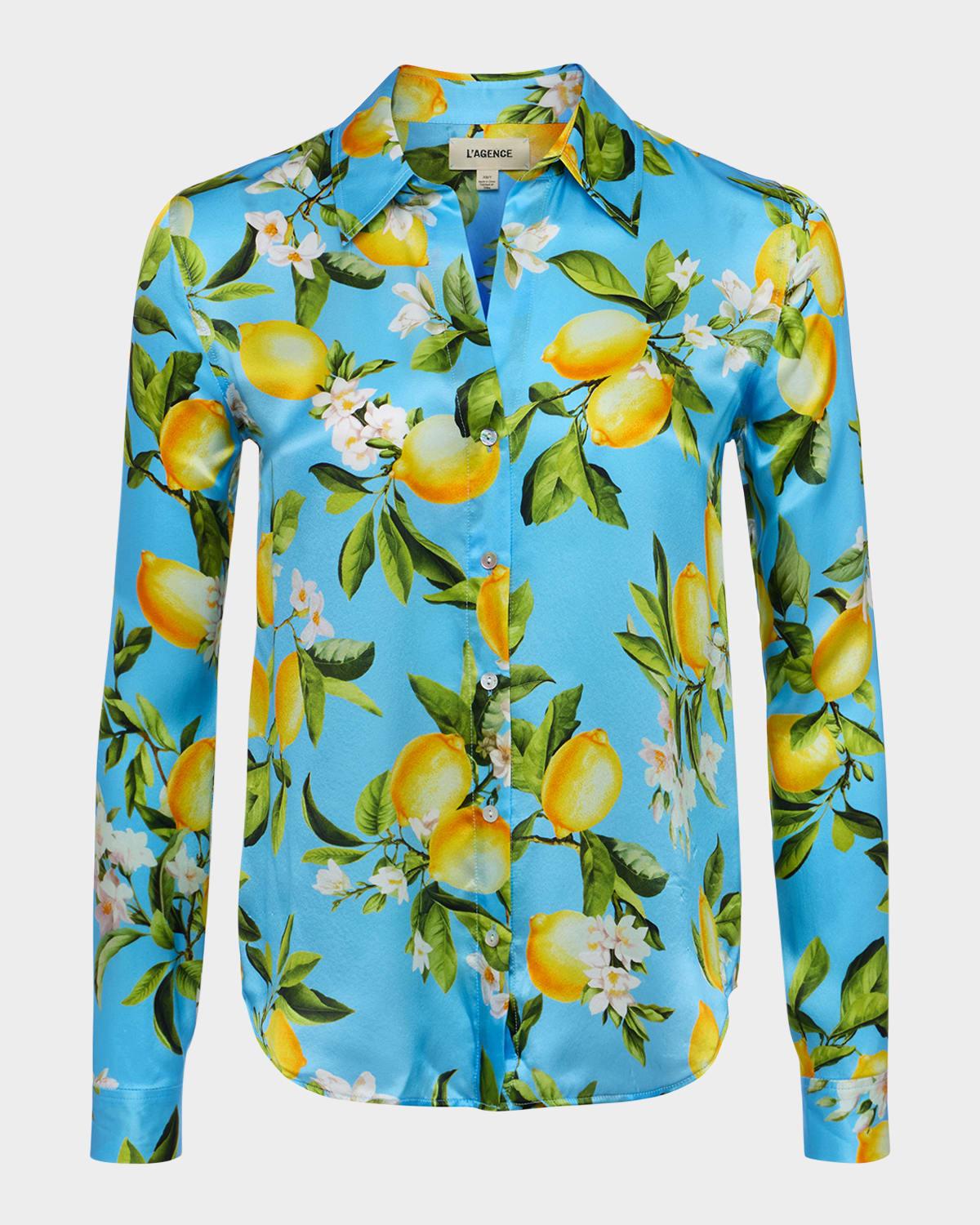 floral lemon tyler silk blouse