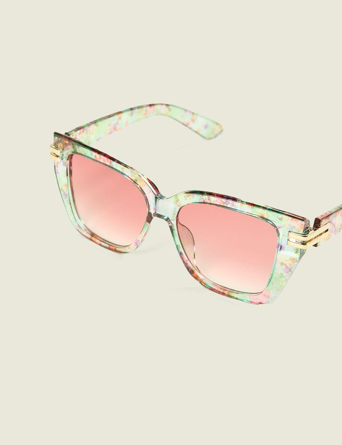floral metal-detail square sunglasses