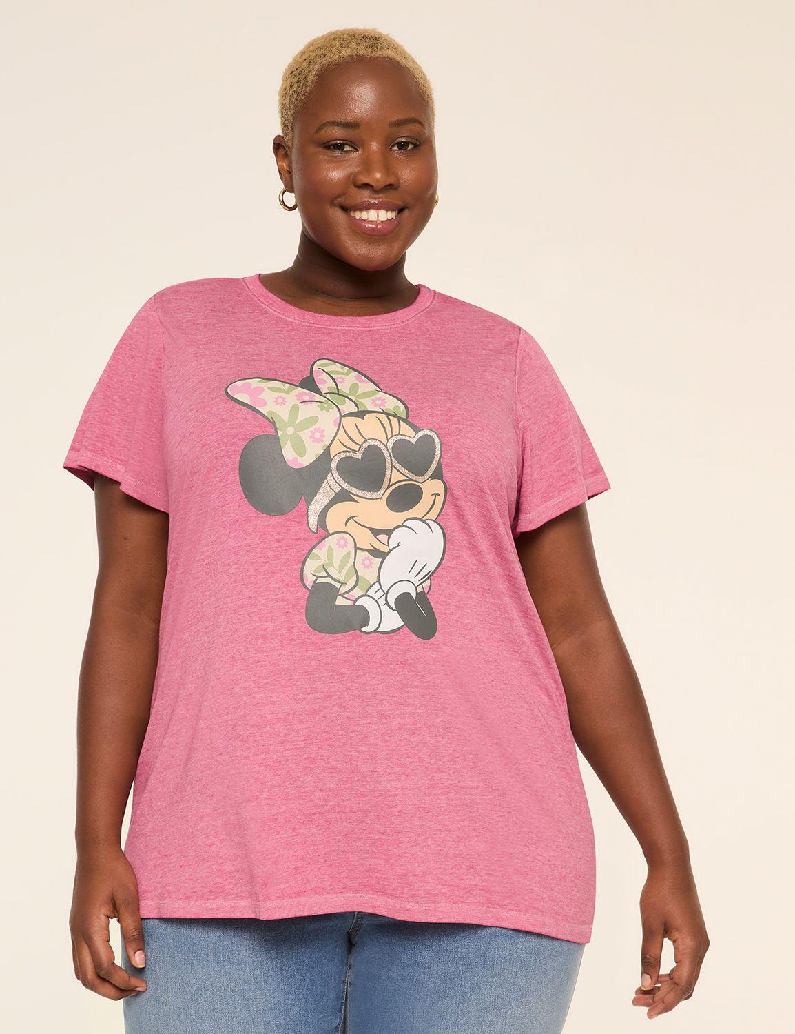 floral minnie bow graphic tee