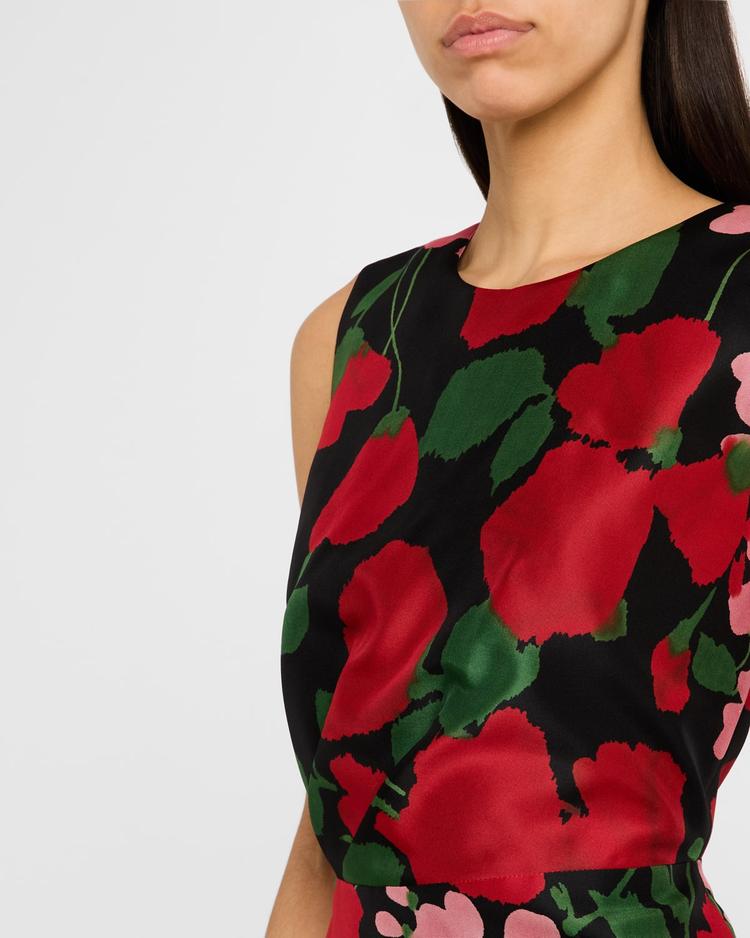 floral organza flounce hem dress