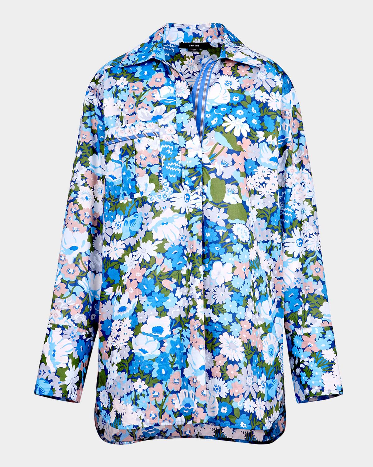 floral over the head mini shirtdress