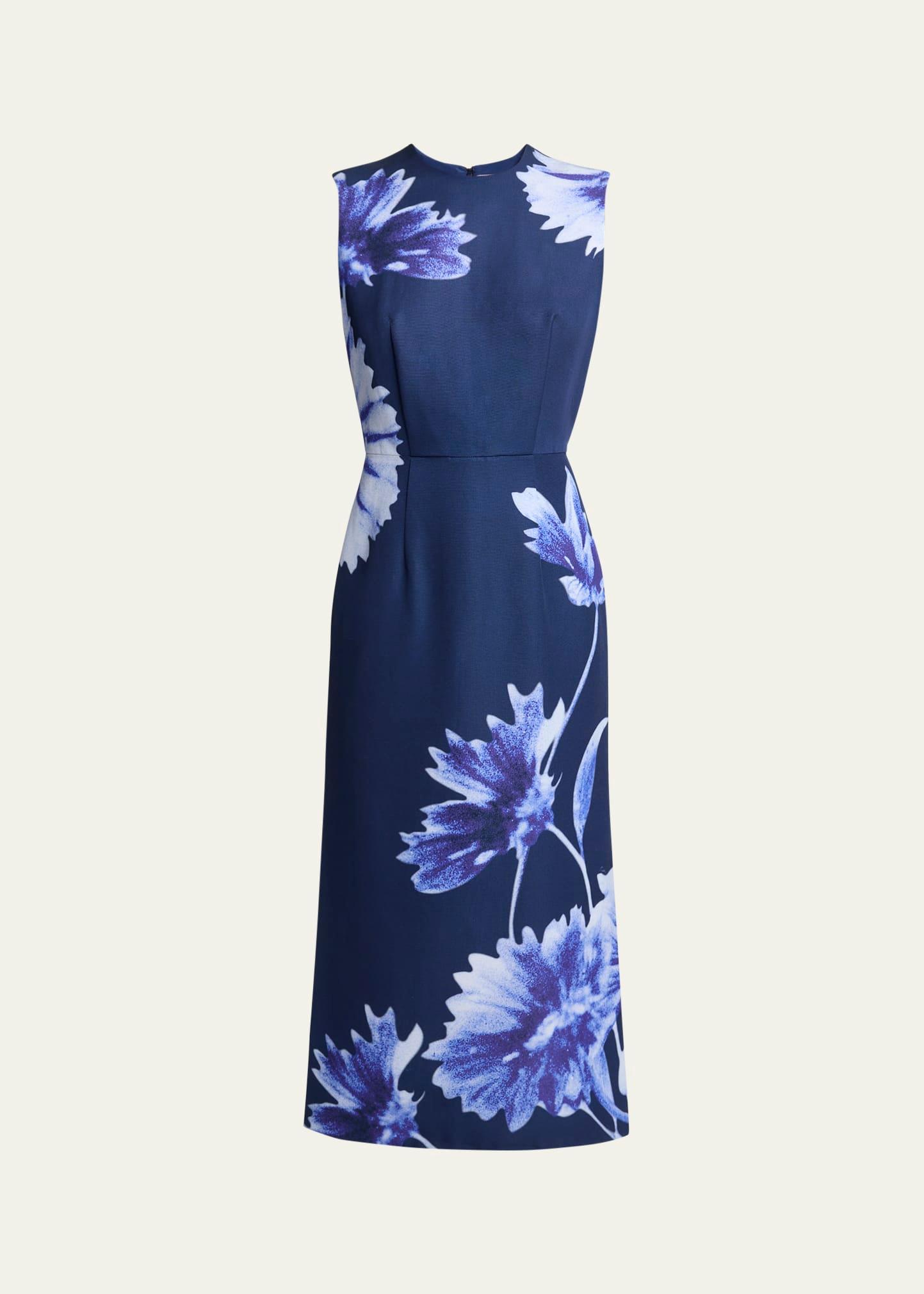 floral pencil midi dress