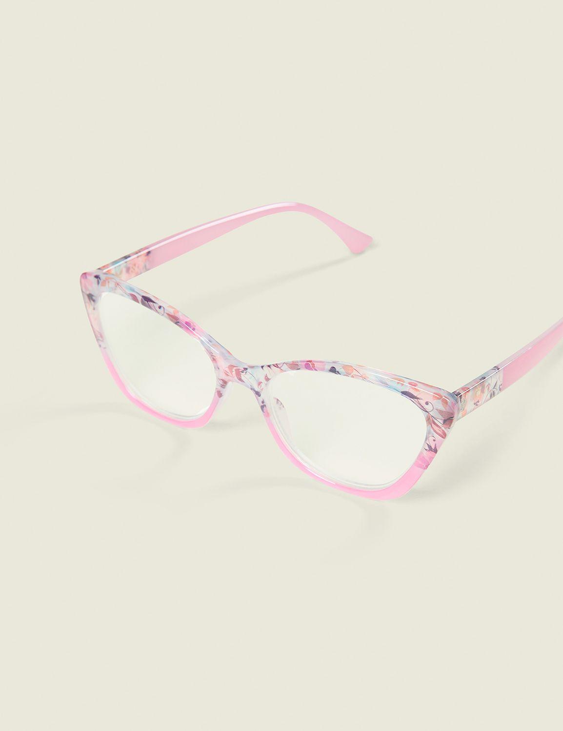 floral pink ombre reader glasses