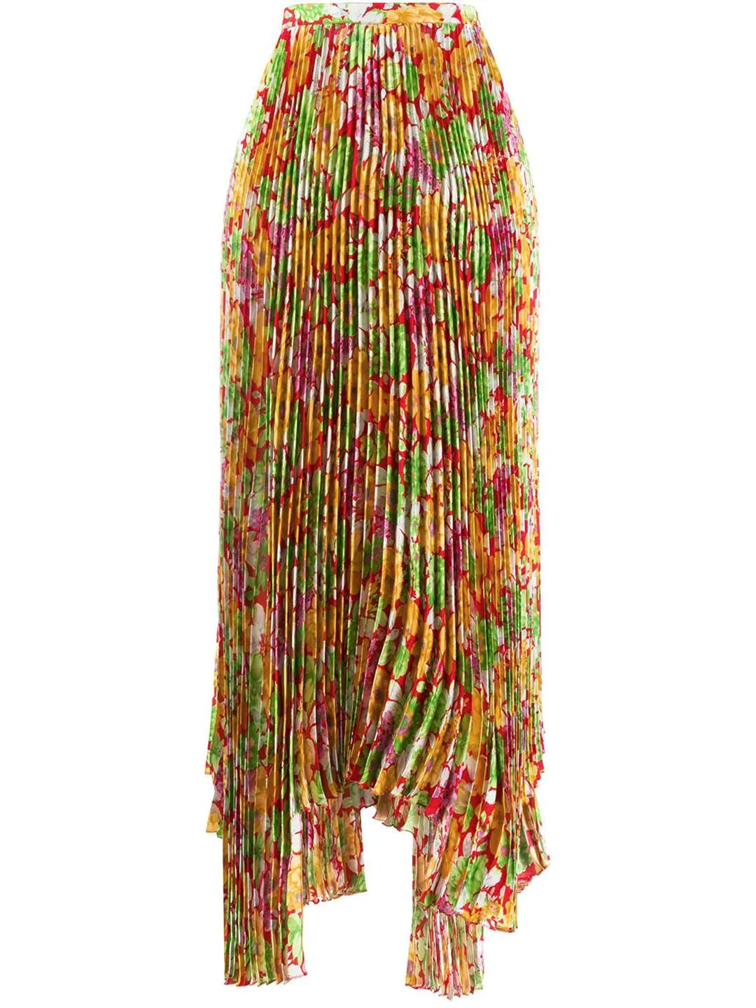 floral pliss skirt