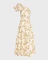 floral-print bow one-shoulder midi dress