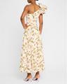 floral-print bow one-shoulder midi dress