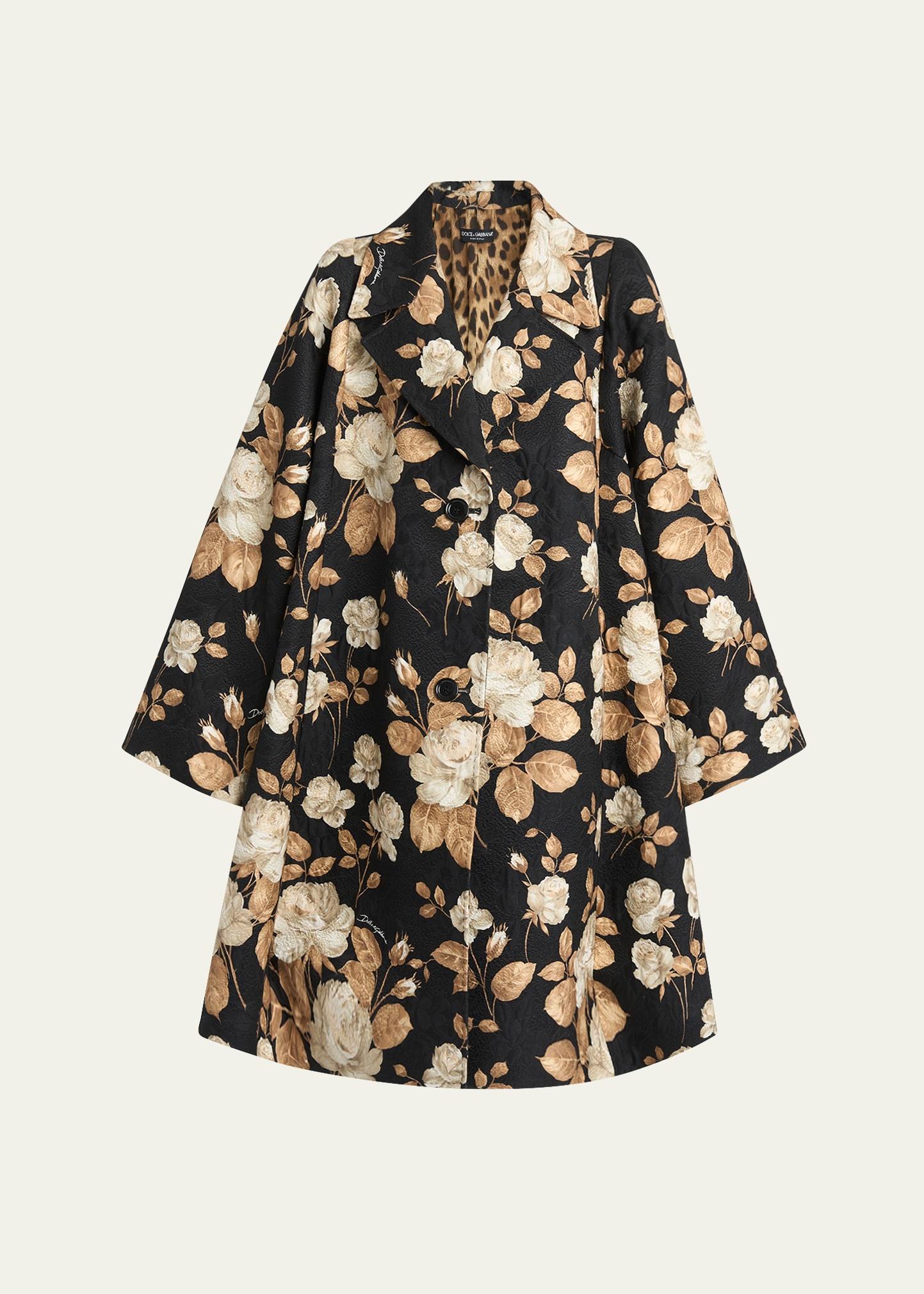 floral print crinkle coat