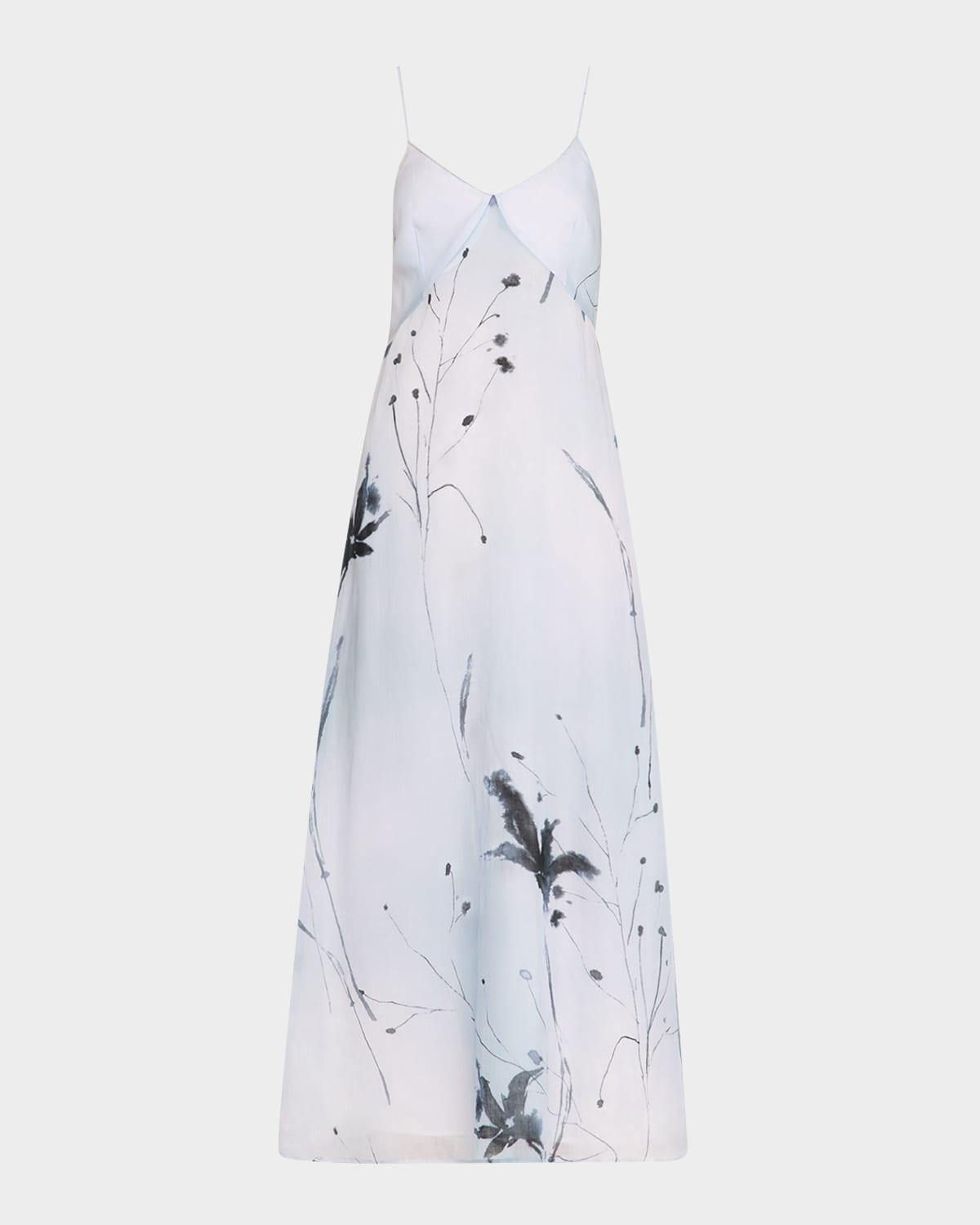 floral-print empire midi dress