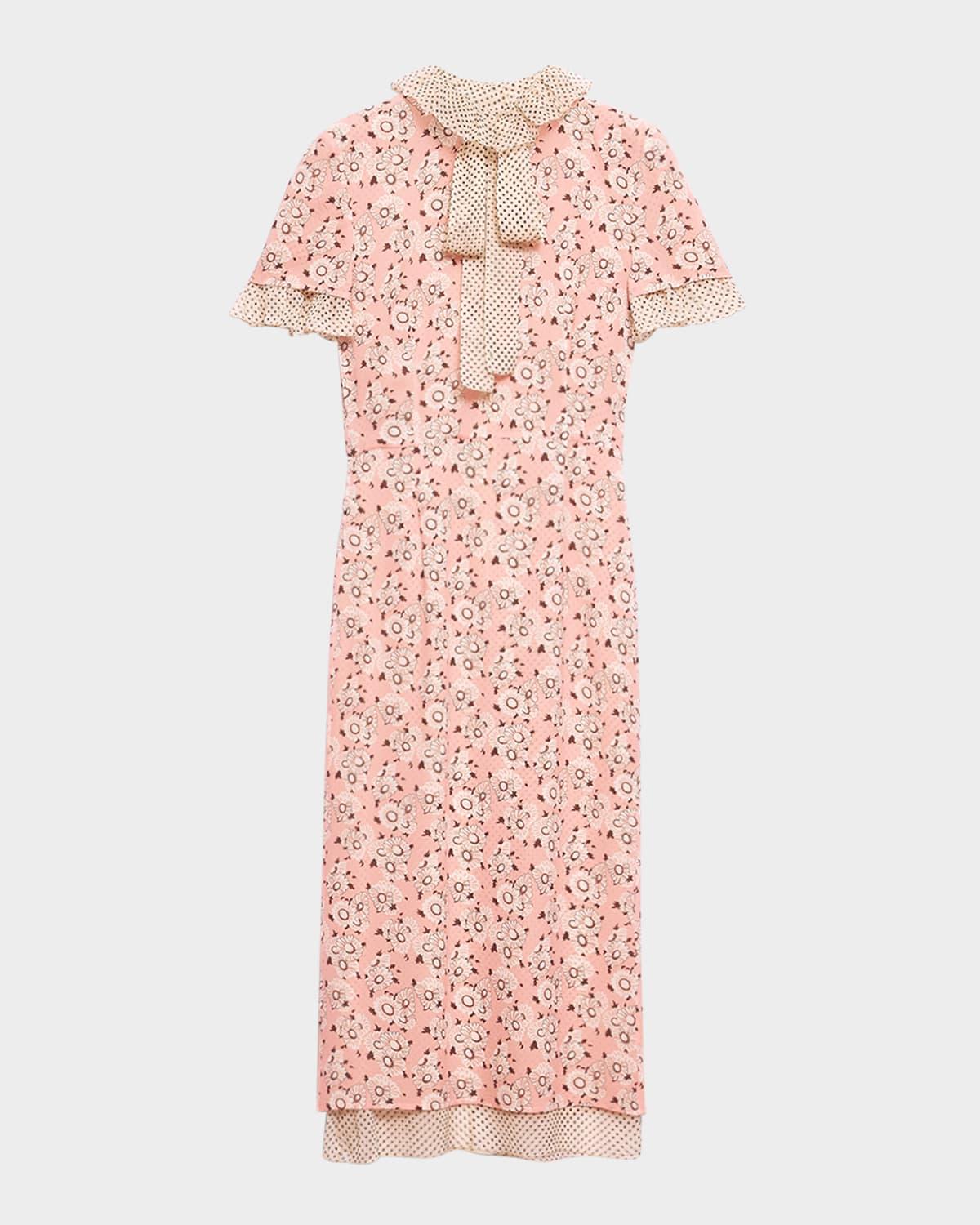 floral-print georgette dress