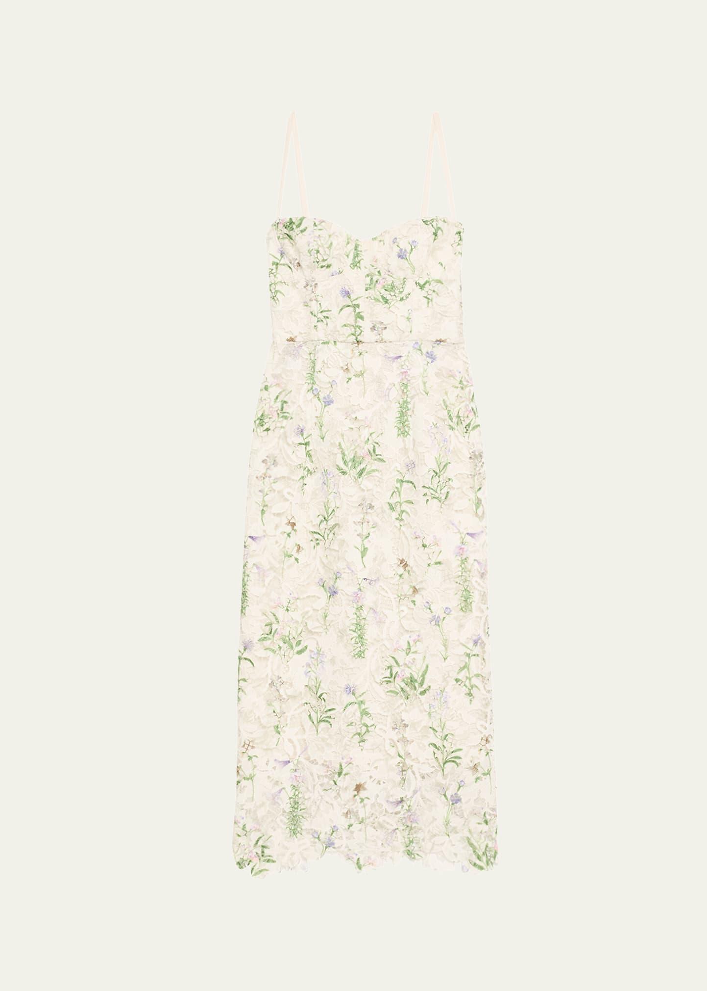 floral printed lace corseted dress