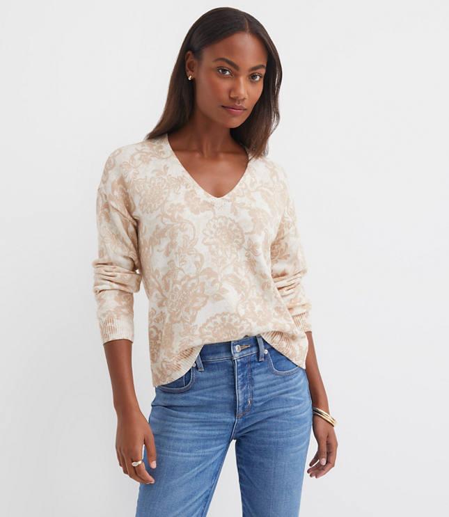 floral relaxed sweater
