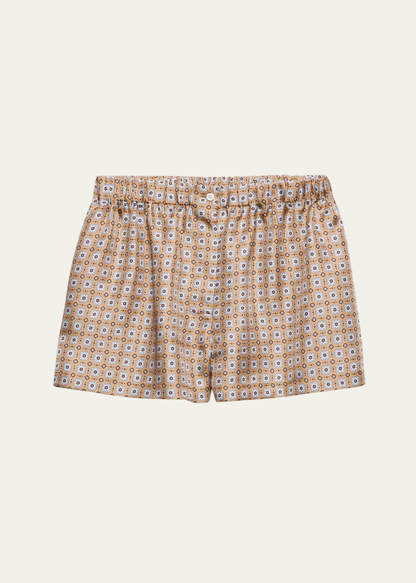 floral silk twill shorts