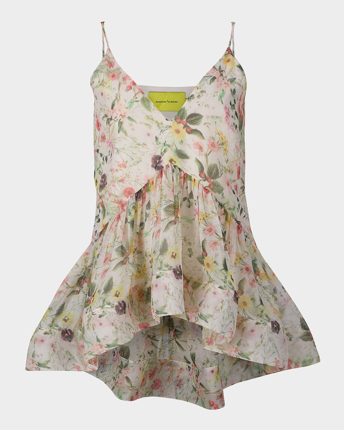 floral strappy chiffon top