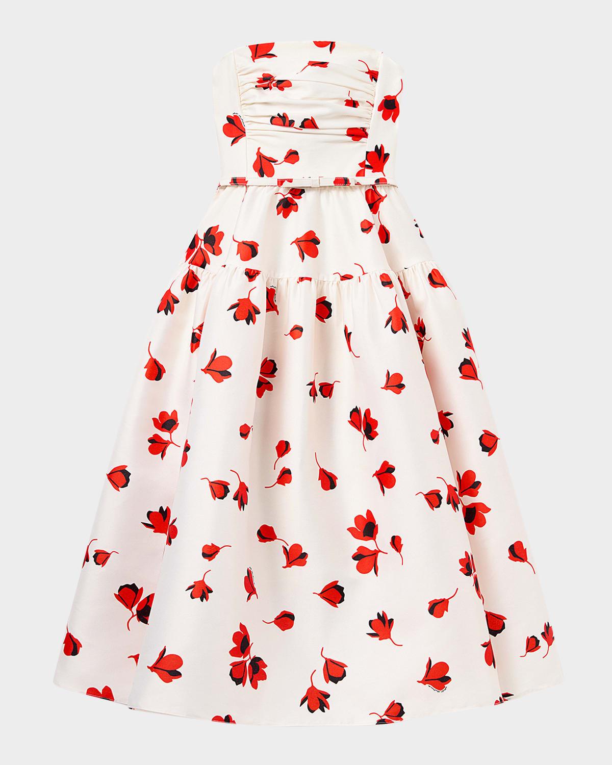 floral taffeta midi dress