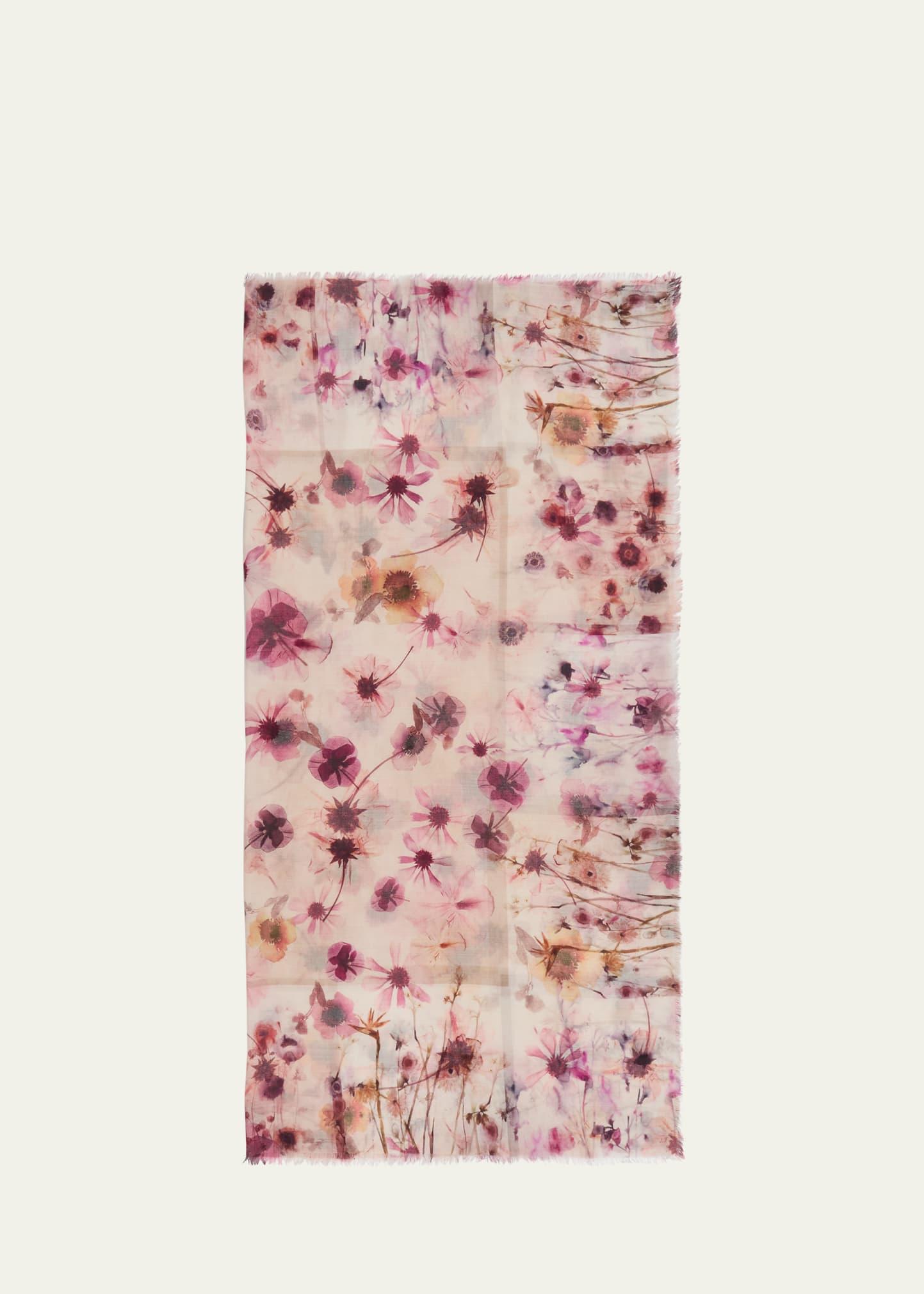 floral wool square scarf