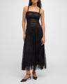 florelle lace drop-waist midi dress