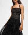 florelle lace drop-waist midi dress